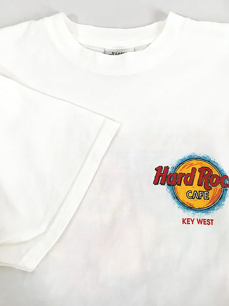 古着 90s USA製 Hard Rock Cafe 「KEY WEST」 BIG ロゴ ハードロック 
