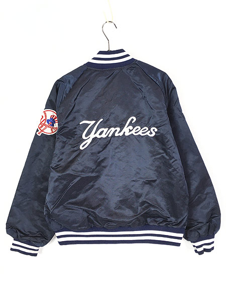 古着 80s USA製 MLB NY Yankees ヤンキース 光沢 サテン スタジャン 
