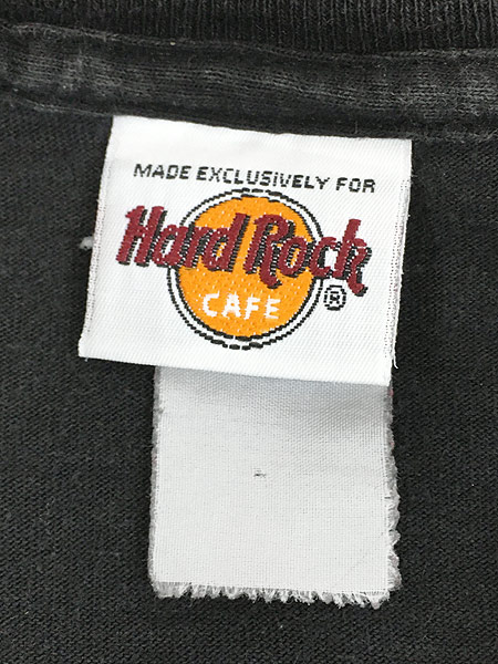 [5] 古着 90s Hard Rock Cafe トライバル ロング ハードロック Tシャツ ロンT 黒 XL位 古着