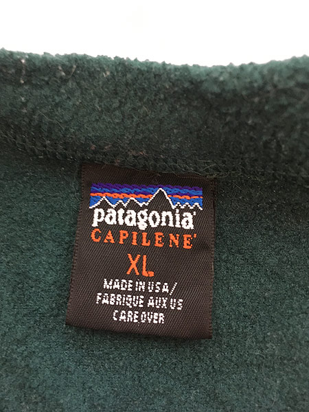 古着 90s USA製 Patagonia CAPILENE フリース ヘンリーネック インナー シャツ XL 古着