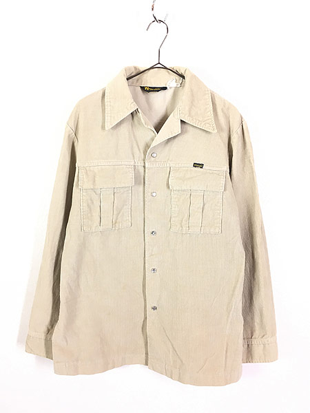 古着 70s USA製 Wrangler コーデュロイ ウエスタン シャツ ジャケット XL位 古着 - 古着 通販 ヴィンテージ 古着屋  Dracaena ドラセナ