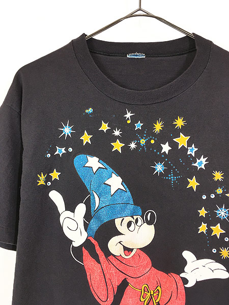 古着 80-90s Disney Mickey ミッキー ファンタジア Tシャツ 黒 L位 ...