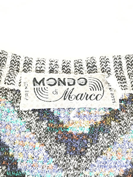 古着 90s ITALY製 MONDO di Marco 幾何学 総柄 デザイン ニット セーター L位 古着【10off】 - 古着 通販  ヴィンテージ　古着屋 Dracaena ドラセナ