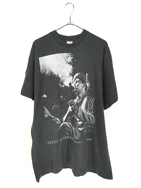 古着 90s USA製 Dexter Gordon フォト サックス ジャズ ロック Tシャツ 