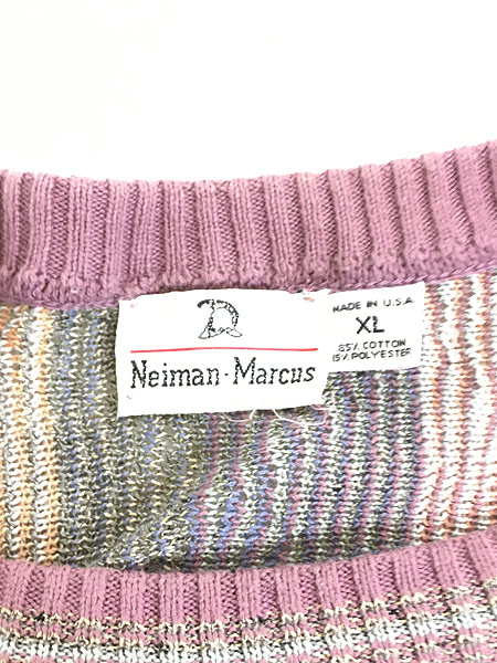 古着 80s USA製 Neiman Marcus カラフル アート デザイン コットン