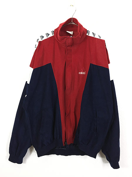 古着 90s adidas EQUIPMENT ロゴテープ ベロア ジャージ トップ XXL ...