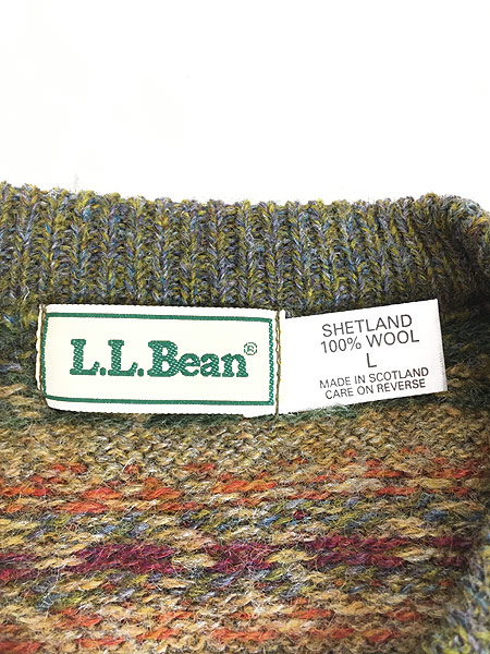古着 90s Scotland製 LL Bean フェアアイル シェットランド ウール