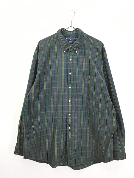 古着 90s Ralph Lauren 「BIG SHIRT」 トラッド チェック コットン BD