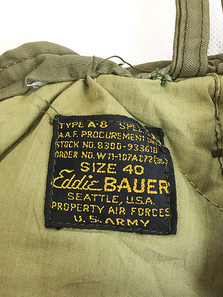 [9] 古着 40s 米軍 USAAF Eddie Bauer製 A-8 防寒 ヘビーゾーン フライト ダウン パンツ 40 古着