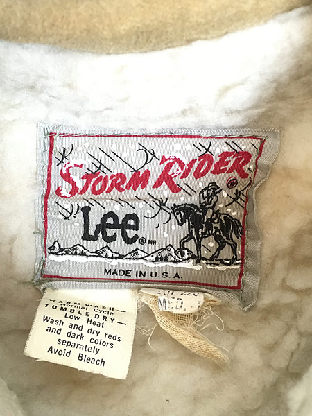 古着 70s USA製 Lee 「STORM RIDER」 モールスキン ボア ランチ コート