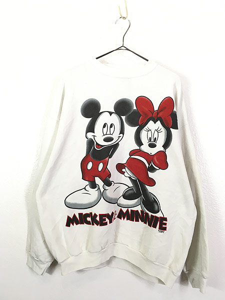 古着 90s Disney ミッキー & ミニー プリント スウェット トレーナー