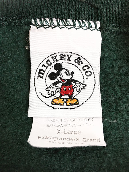 古着 90s USA製 Disney Mickey ミッキー ネーム 刺しゅう スウェット