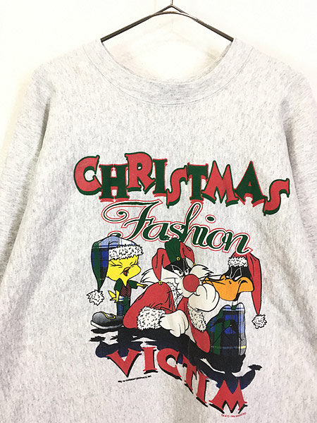 古着 90s USA製 LOONEY TUNES 「VICTIM」 クリスマス ファッション