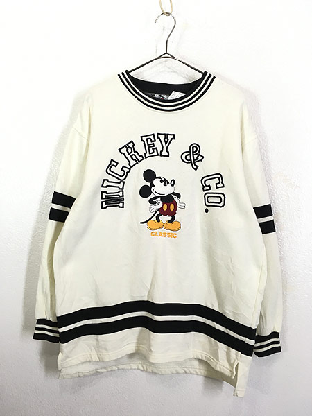 古着 90s USA製 Disney Mickey ミッキー 「MICKEY&CO」 刺しゅう