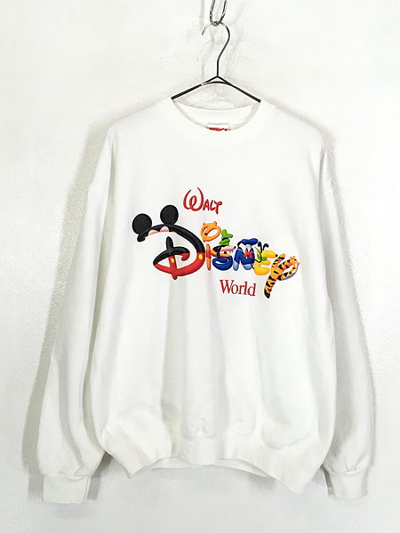 古着 90s USA製 Disney World Mickey ミッキー イニシャル スウェット 