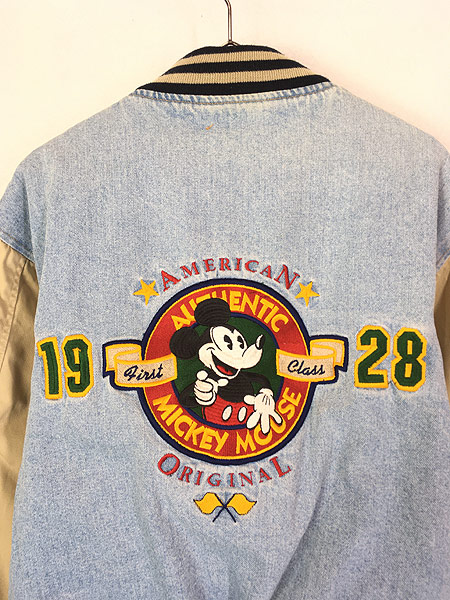 古着 90s Disney Mickey Mouse ミッキー 刺しゅう パデット 