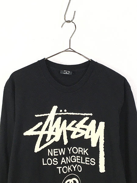 古着 Stussy ステューシー 「World Tour」 両面 100%コットン ロング