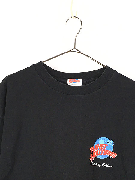 古着 90s USA製 PLANET HOLLYWOOD ワンポイント ロゴ バック アート