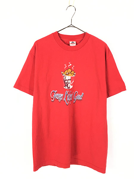 古着 00s Kfc ケンタッキー Finger Lickin Good 企業 チキン プリント 100 コットン Tシャツ L 古着 古着 通販 ヴィンテージ古着屋のドラセナ