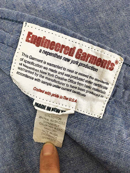 古着 USA製 Engineered Garments 山ポケ マチ付 シャンブレー ワーク シャツ 2 ブランド 古着 - 古着 通販 ヴィンテージ 古着屋 Dracaena ドラセナ