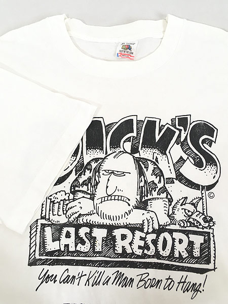 古着 90s USA製 「Dick's Last Resort」 不機嫌 おじさん ワンちゃん ポップ アート Tシャツ XL 古着 - 古着 通販  ヴィンテージ　古着屋 Dracaena ドラセナ