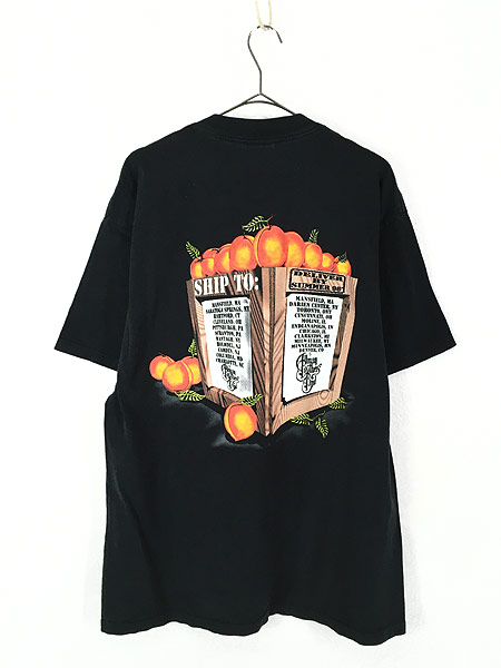 古着 90s USA製 The Allman Brothers Band マッシュルーム  ピーチ ツアー ロック バンド Tシャツ XL 古着 -  古着 通販 ヴィンテージ 古着屋 Dracaena ドラセナ