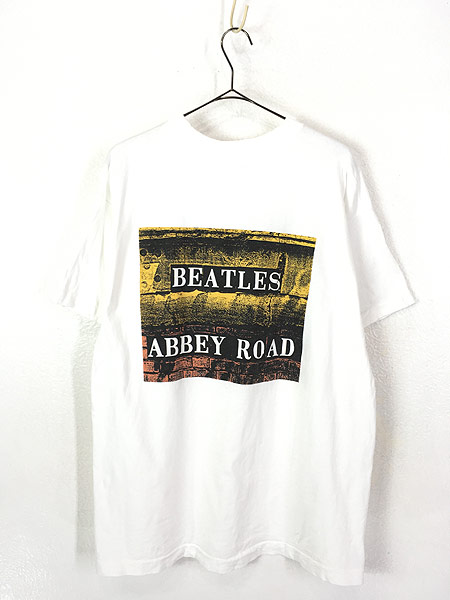 古着 90s The Beatles 「ABBEY ROAD」 名作 フォト バンド Tシャツ XL 