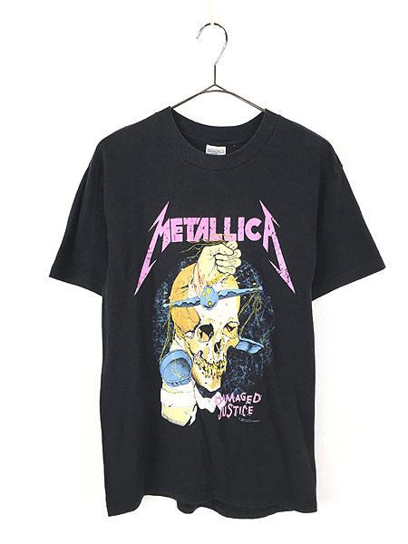 古着 80s USA製 METALLICA × Pushead 「Damaged Justice」 豪華 ヘヴィ メタル ロック バンド Ｔシャツ L  古着 【30off】 - 古着 通販 ヴィンテージ　古着屋 Dracaena ドラセナ