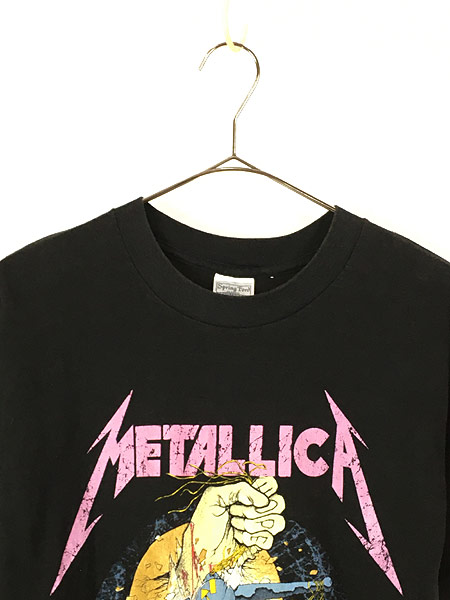 エース公式サイト 古着 80s USA製 METALLICA × Pushead 「Damaged Justice」 豪華 ヘヴィ メタル ロック  バンド Ｔシャツ L 古着 在庫あります-メンズファッション,トップス - URBANBUG