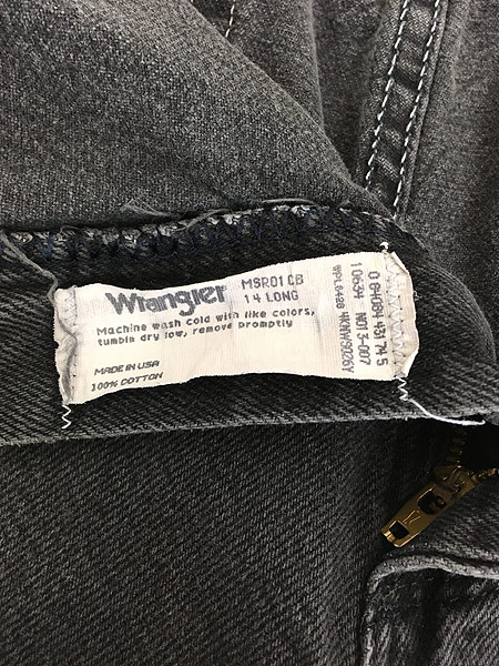 古着 90s USA製 Wrangler ブラック デニム パンツ ジーンズ テーパード