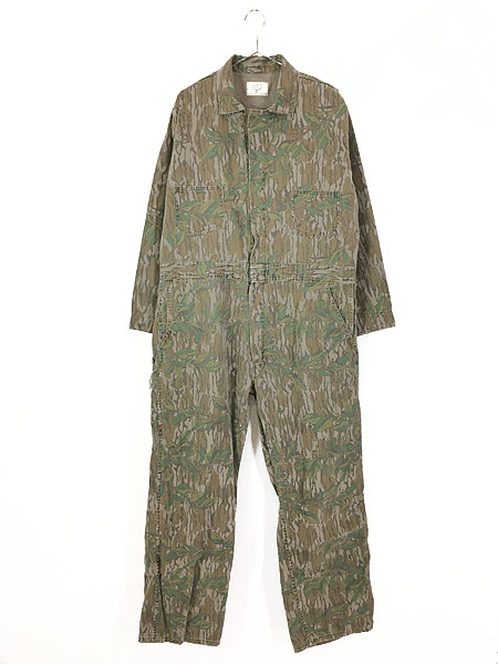 古着 80s Usa製 Mossy Oak リアル リーフ カモ 迷彩 オーバー パンツ オールインワン つなぎ Xl位 古着 古着 通販 ヴィンテージ古着屋のドラセナ