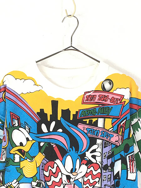古着 90s Usa製 Looney Tunes キャラクター 大集合 Toon ストリート 総柄 Tシャツ Xl 古着 古着 通販 ヴィンテージ古着屋のドラセナ