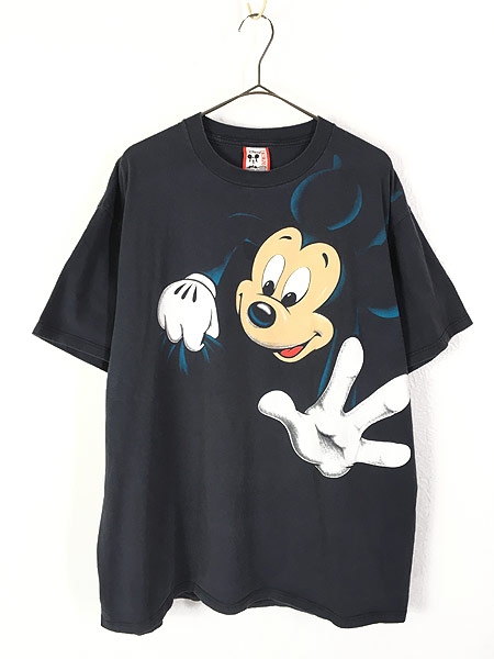 古着 90s USA製 Disney Mickey Mouse ミッキー キャラクター 両面