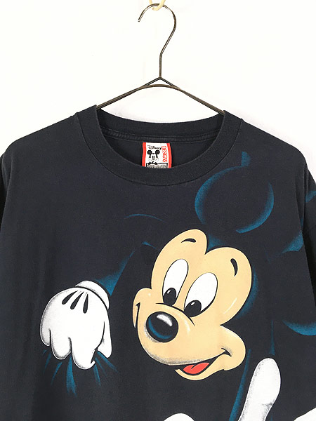 古着 90s USA製 Disney Mickey Mouse ミッキー キャラクター 両面 