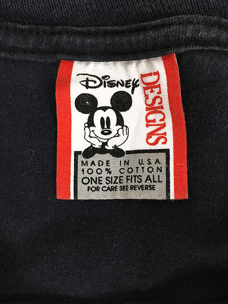 古着 90s USA製 Disney Mickey Mouse ミッキー キャラクター 両面 