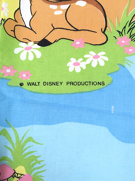 雑貨 古着 Disney ディズニー バンビと森の仲間たち 総柄 ベッド