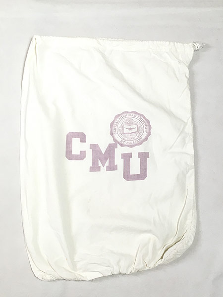 雑貨 古着 60s Cmu 染み込み カレッジ プリント オールド 巾着 バッグ 中型 古着 古着 通販 ヴィンテージ 古着屋 Dracaena ドラセナ