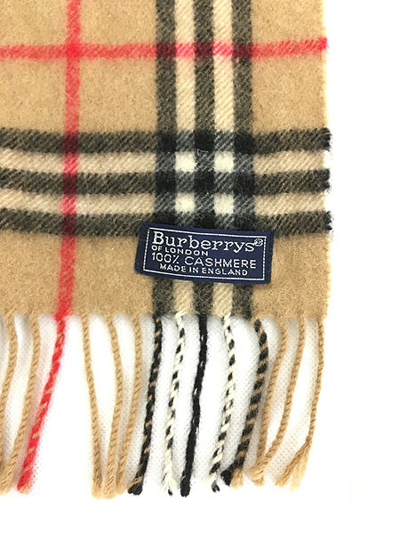 雑貨 古着 England製 Burberry チェック 高級 100 カシミア マフラー ストール ブランド 小物 古着 古着 通販 ヴィンテージ古着屋のドラセナ