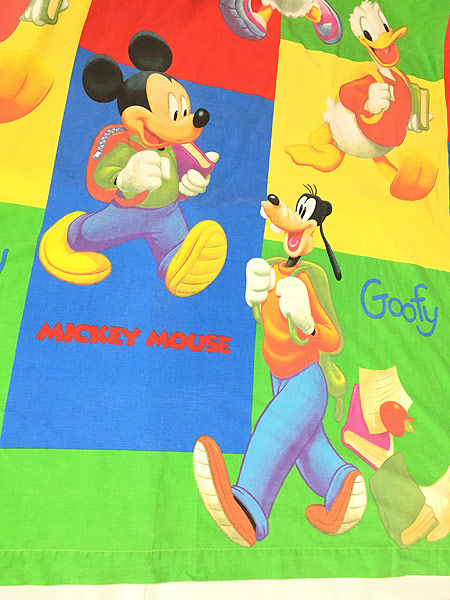 雑貨 古着 USA製 Disney ミッキー 仲間たち キャラクター ベッドシーツ