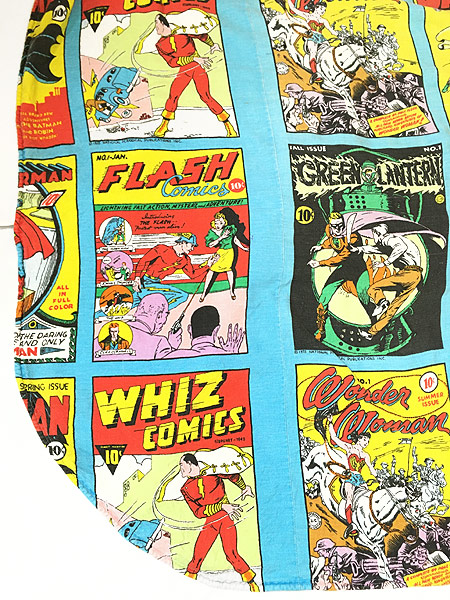 雑貨 古着 80s スーパーマン ヒーロー アメコミ 表紙 総柄 ラウンド