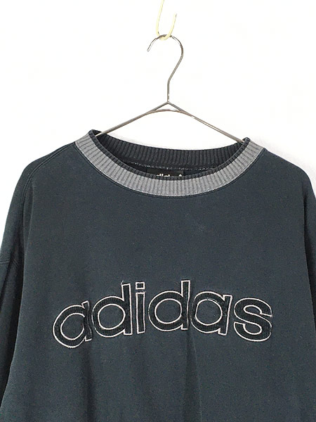 古着 90s Adidas 2トーン カラー Big ロゴ コーデュロイ ワッペン スウェット トレーナー L 古着 古着 通販 ヴィンテージ古着屋のドラセナ