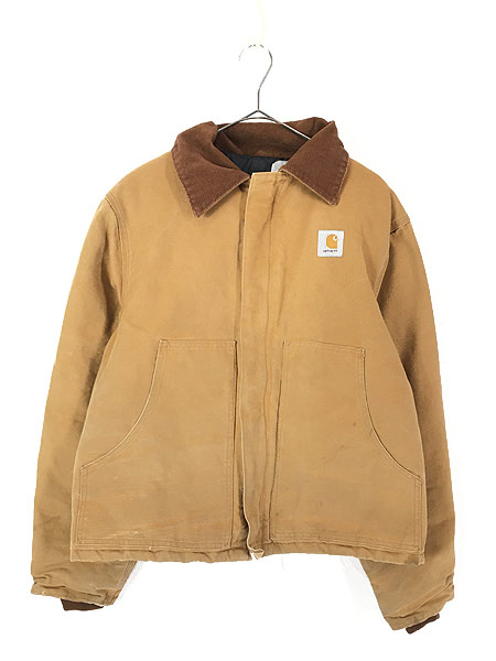 古着 80s USA製 Carhartt 裏地 キルティング 比翼 ブラウン ダック