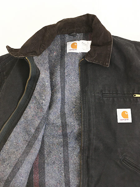 古着 80s USA製 Carhartt 裏地 ブランケット ブラック ダック