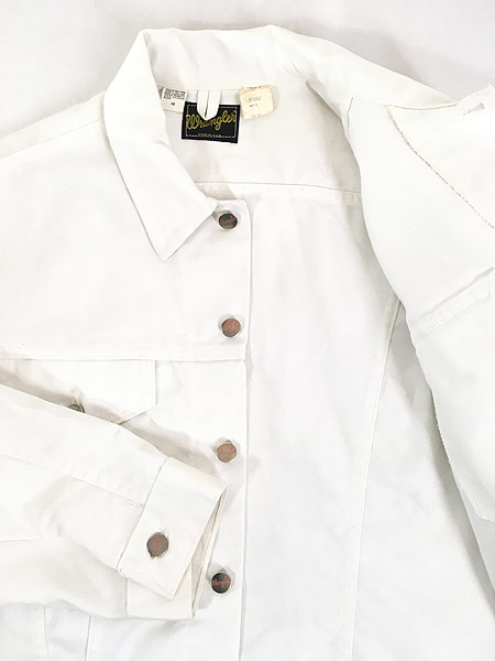 古着 70s USA製 Wrangler 3rdタイプ ホワイト デニム ジャケット G 