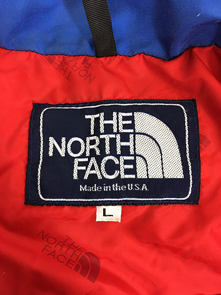 古着 80s USA製 TNF The North Face ノース トリコロール カラー ダウン ジャケット L 古着 - 古着 通販 ヴィンテージ　 古着屋 Dracaena ドラセナ