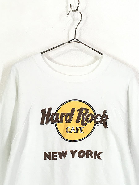 古着 90s USA製 Hard Rock Cafe ハードロックカフェ オールド スウェット トレーナー 白 L 古着 - 古着 通販 ヴィンテージ  古着屋 Dracaena ドラセナ