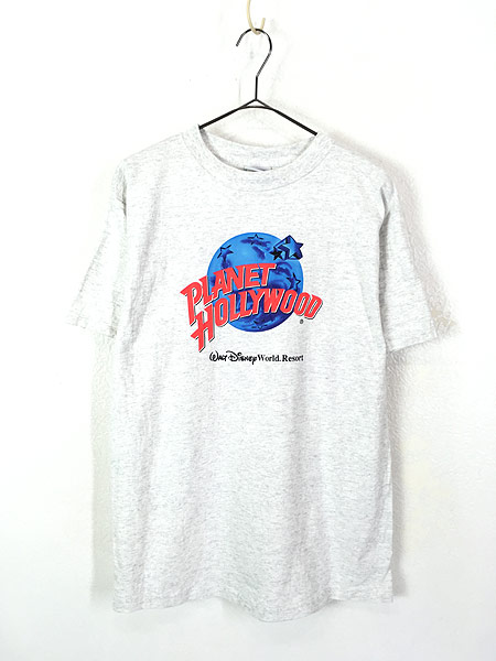 古着 90s USA製 PLANET HOLLYWOOD × Disney World BIGロゴ Tシャツ M