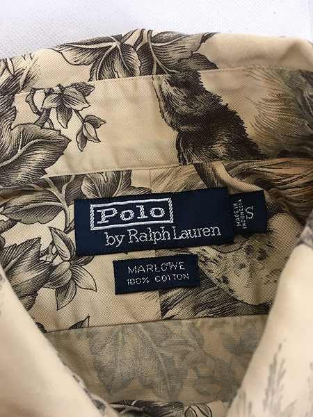 古着 90s POLO Ralph Lauren 「MARLOWE」 狩猟犬 ドッグ アート シャツ 