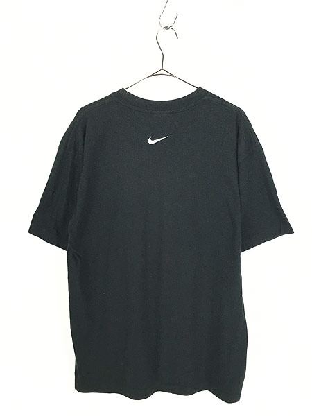 最終売り尽くし”古着 90s NIKE 両面 スウォッシュ Tシャツ 黒 M 古着