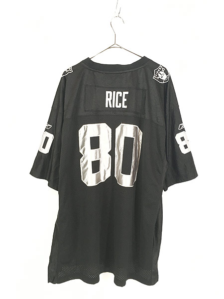 古着 90s Reebok NFL RAIDERS 「RICE」 光沢 メッシュ フットボール T 